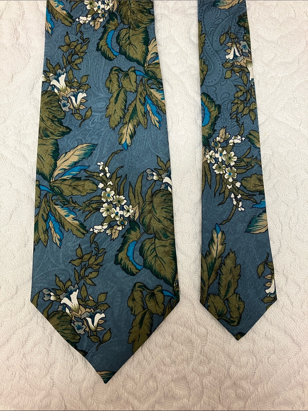 Domenico Franco silk tie, blue, white, green floral
